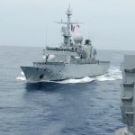 防衛省　海上自衛隊　フランス海軍との親善訓練　護衛艦うみぎり