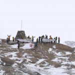 第５８次南極地域観測協力（しらせ）の様子 越冬隊員による見送り・海洋観測支援