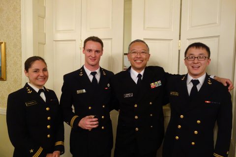 海上幕僚長村川豊海将 米海軍作戦本部、米海軍兵学校等訪問時の様子