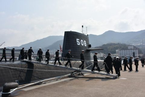 潜水艦せきりゅう 就役後、初の呉入港　海上自衛隊潜水艦隊